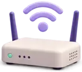 一台奶油色 Wi-Fi 路由器